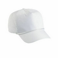 5 Panel Poplin White Cap w/ Green Undervisor